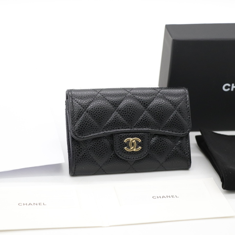 Chanel香奈兒 荔枝牛皮 卡包 金釦