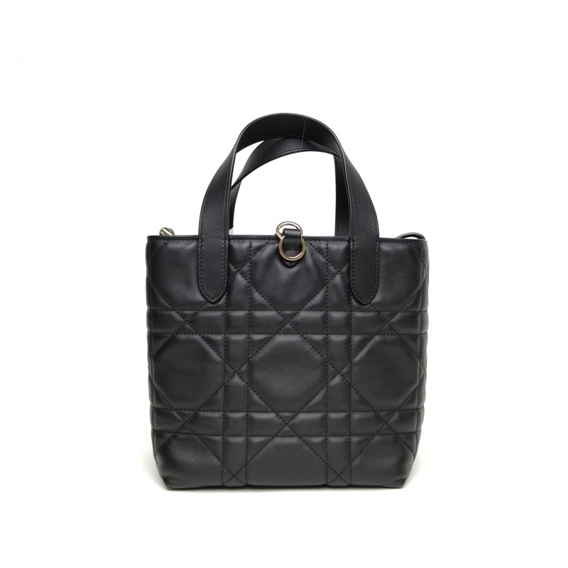 DIOR Toujours豎版小號16黑色牛皮金扣肩背包2025-2