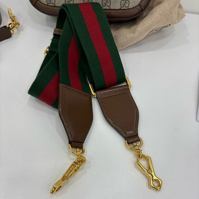 Gucci 古馳 1955馬鞍包 mini號 經典老花拼皮 雙肩帶 22年購證 尺寸：20.5×14.5×5cm-8