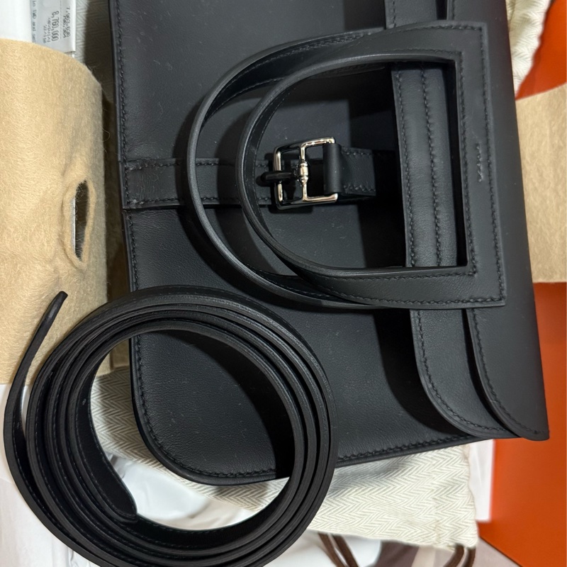 Hermes 愛馬仕 mini halzan黑銀 全新全配-1