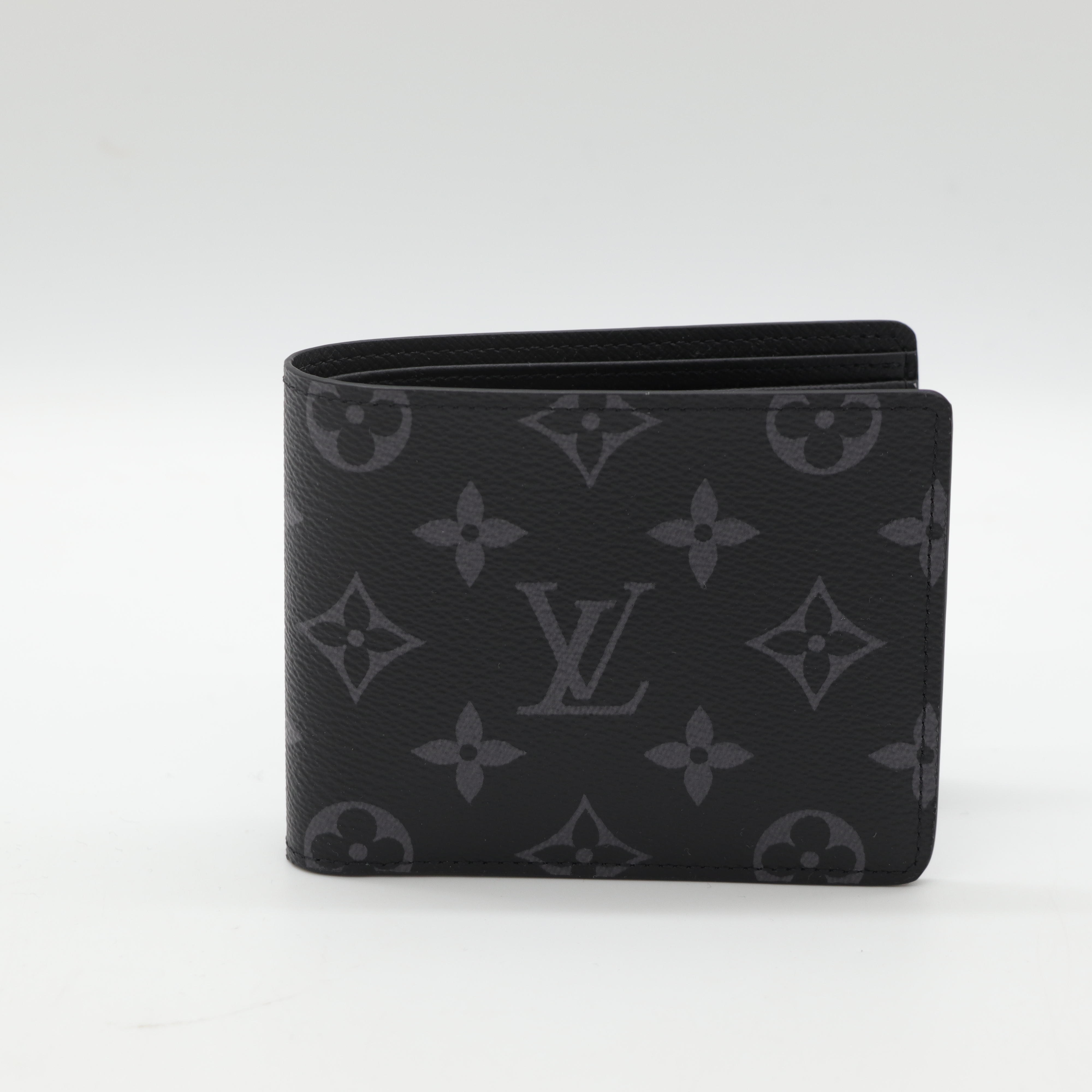 Louis Vuitton 路易威登 黑色 老花 兩折短夾-1