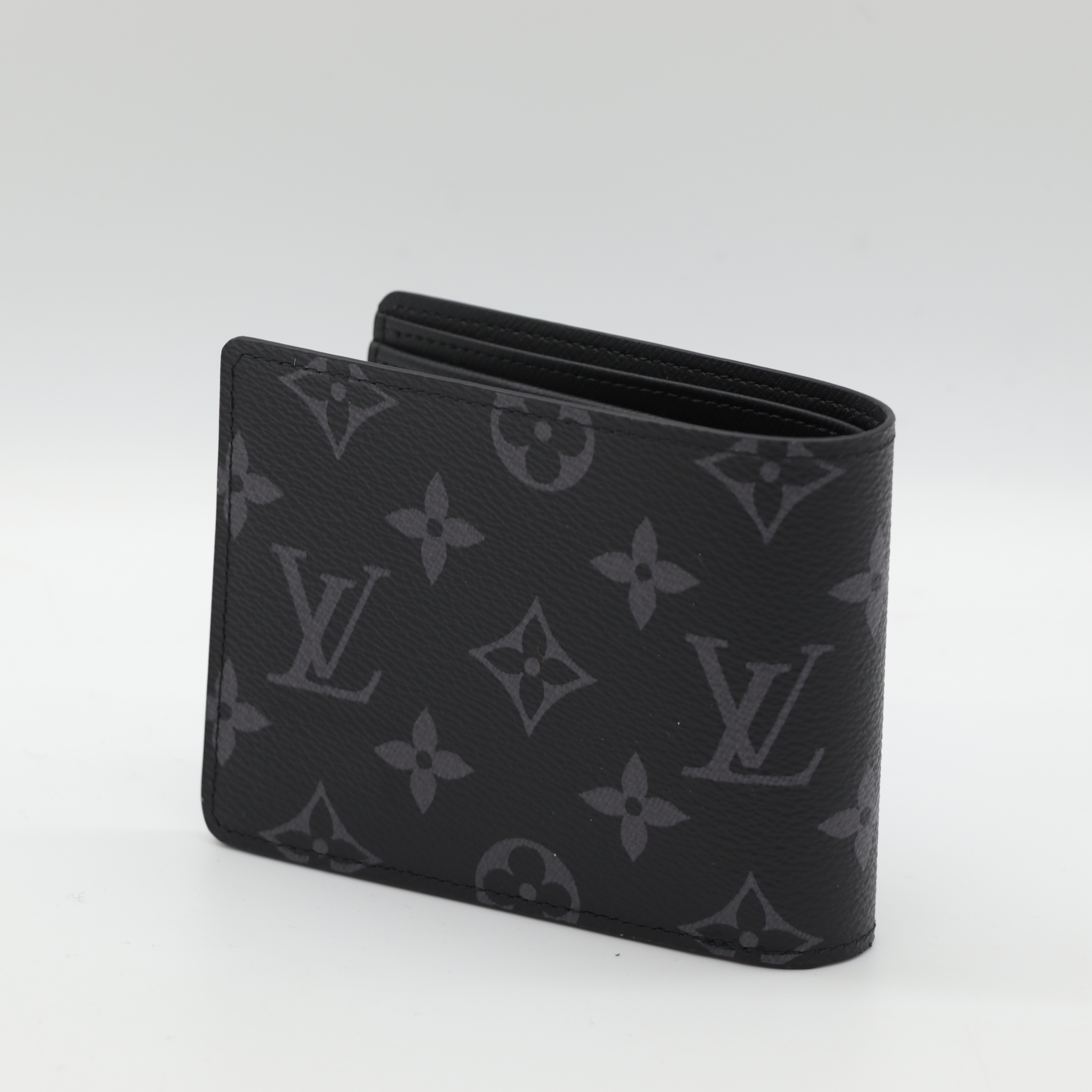 Louis Vuitton 路易威登 黑色 老花 兩折短夾-3