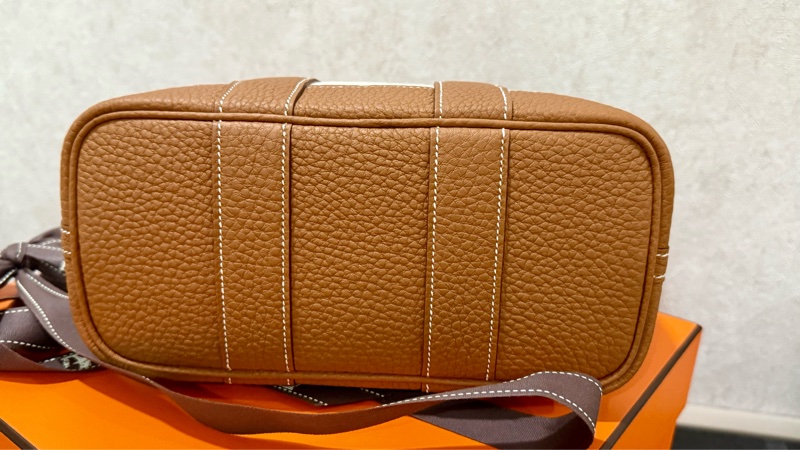 愛馬仕Hermes mini garden party 金棕帆布 全球全配 最新刻印-2