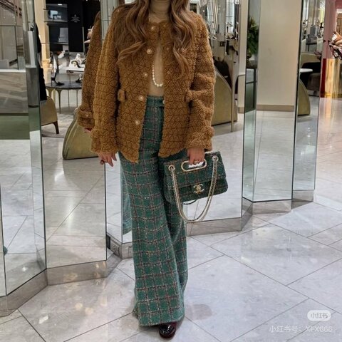 Chanel Westminster 珍珠鏈條包 綠色粗花呢 27*7*17 99新配件塵袋盒子