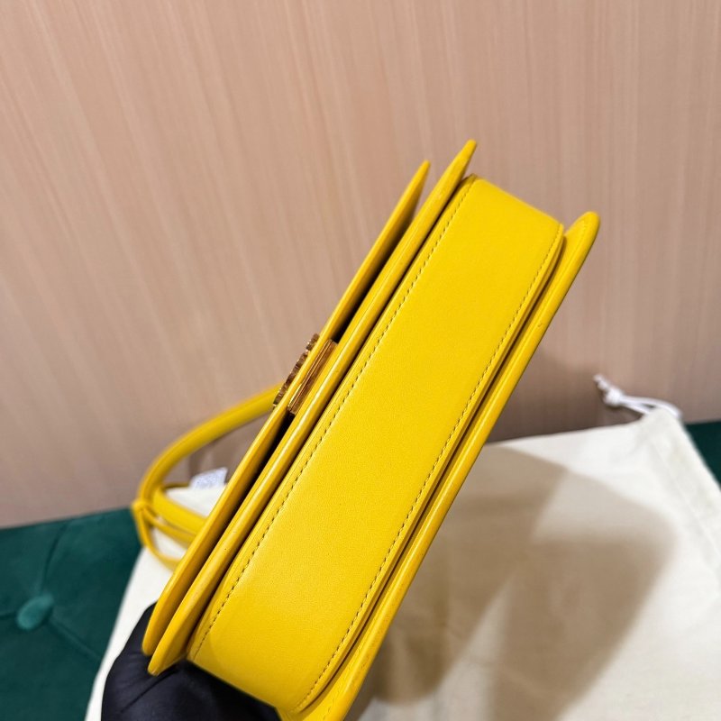 LOEWE Goya豆腐包 黃色 22.5×7.5×15cm 99新配件塵袋-3