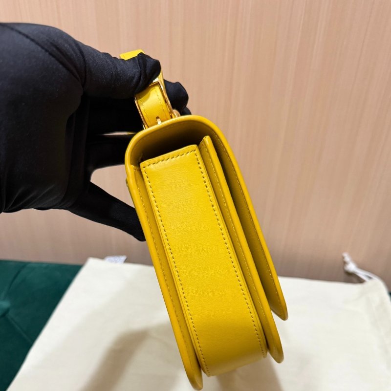 LOEWE Goya豆腐包 黃色 22.5×7.5×15cm 99新配件塵袋-4