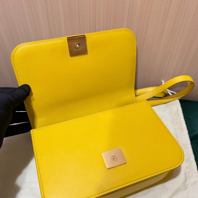 LOEWE Goya豆腐包 黃色 22.5×7.5×15cm 99新配件塵袋-5