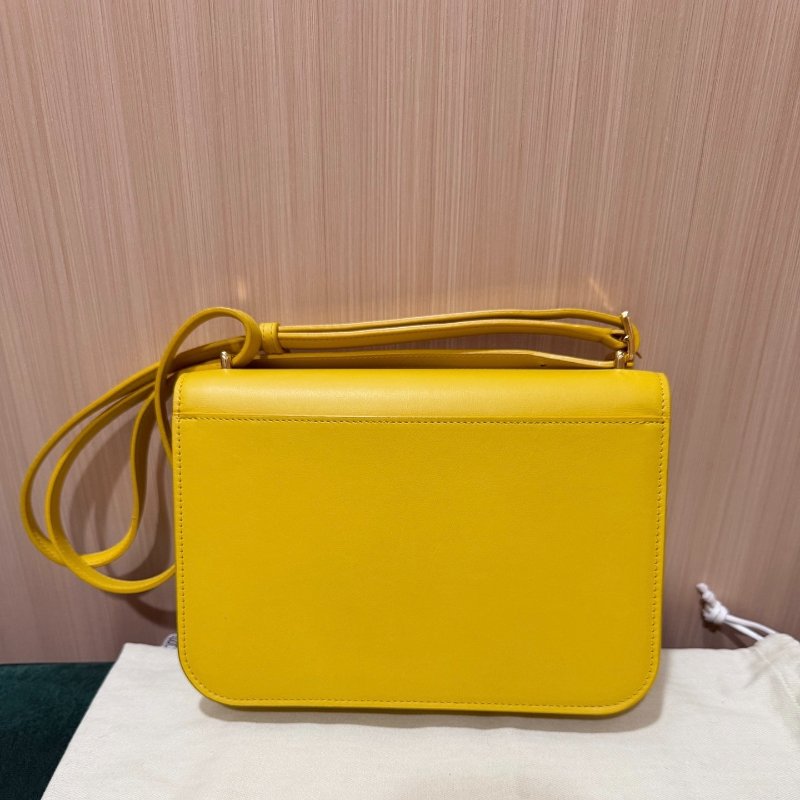 LOEWE Goya豆腐包 黃色 22.5×7.5×15cm 99新配件塵袋-8