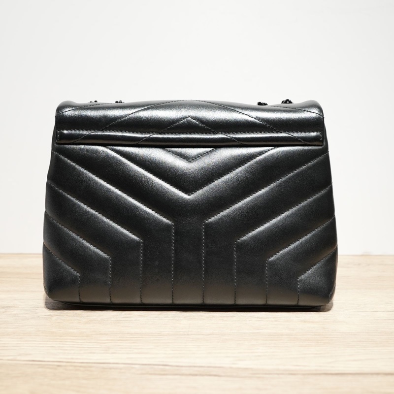 SAINT LAURENT 黑色黑扣yslloulou方胖子小號肩背包-2