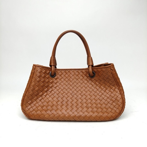 BOTTEGA VENETA 焦糖色牛皮經典編織手提包肩背包