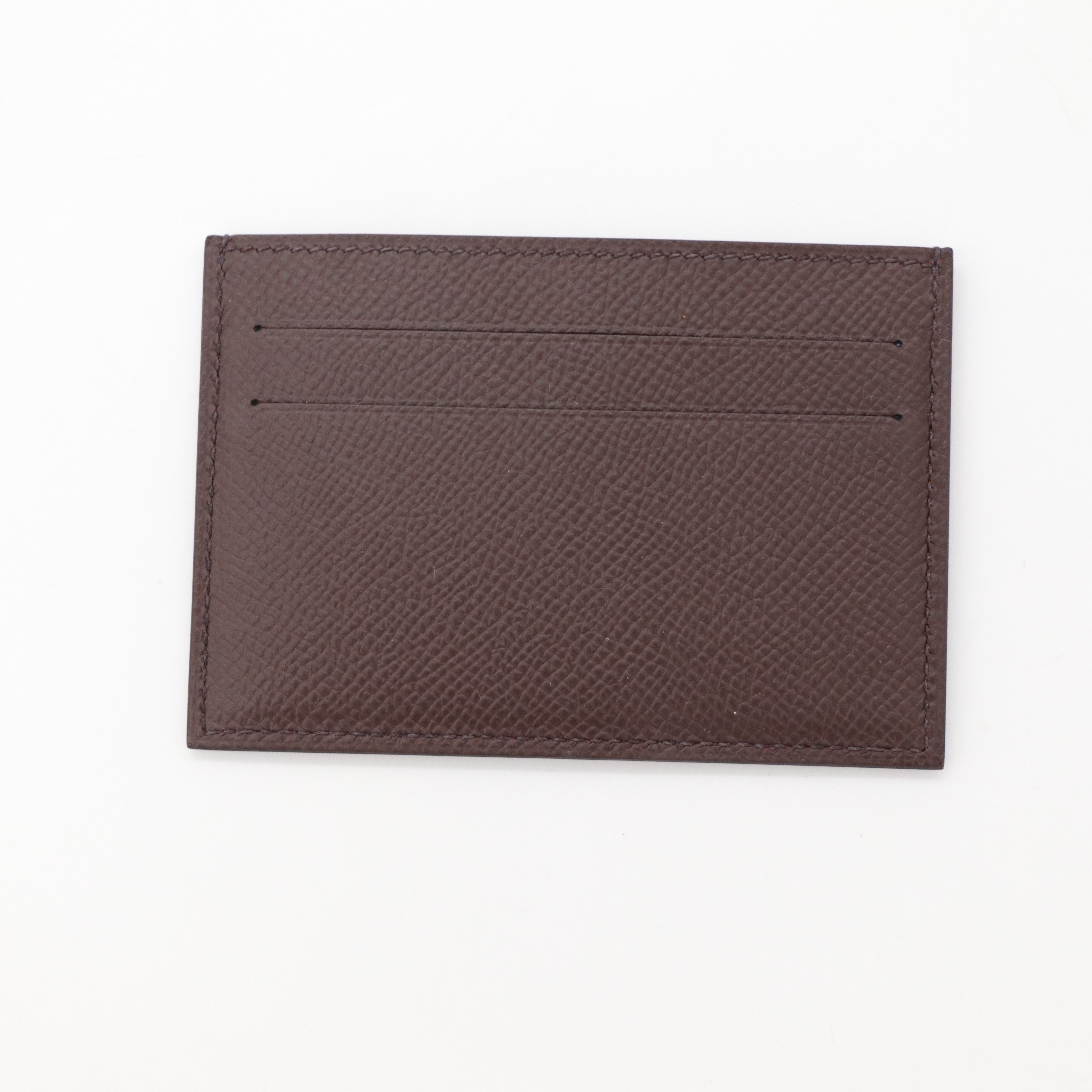 Hermès 愛馬仕 卡包 深酒紅色 U刻 絲巾內裡-3