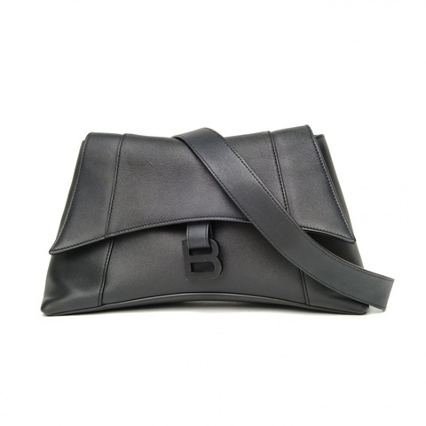 BALENCIAGA Downtown小號30黑色牛皮肩背包