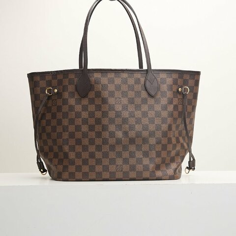 二手Lv Neverfull MM 棋盤格子母托特包