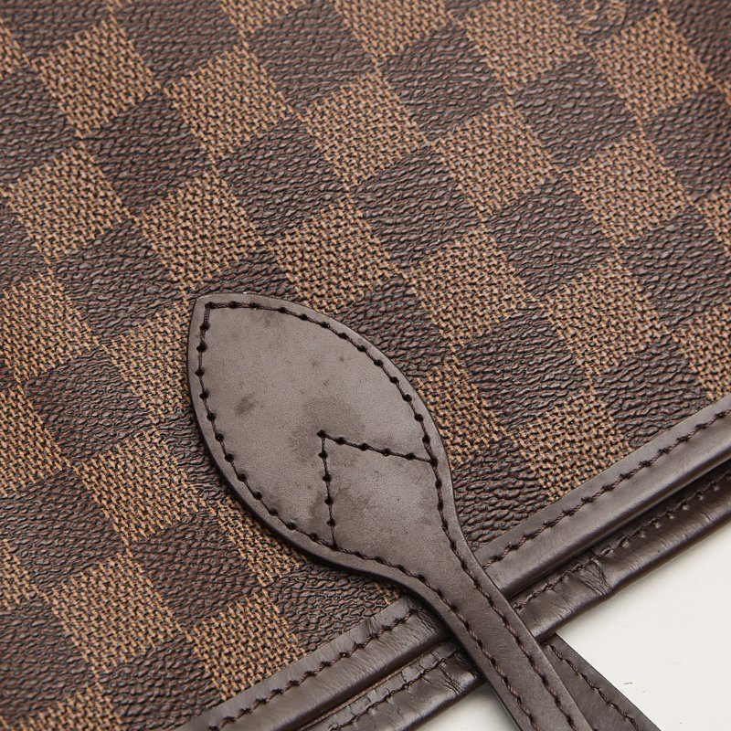 二手Lv Neverfull MM 棋盤格子母托特包-11