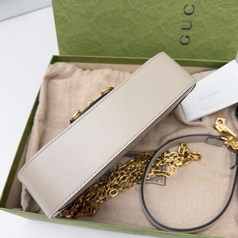 全新古馳/Gucci Horsebit 1955馬銜扣系列 燕麥色法棍-4