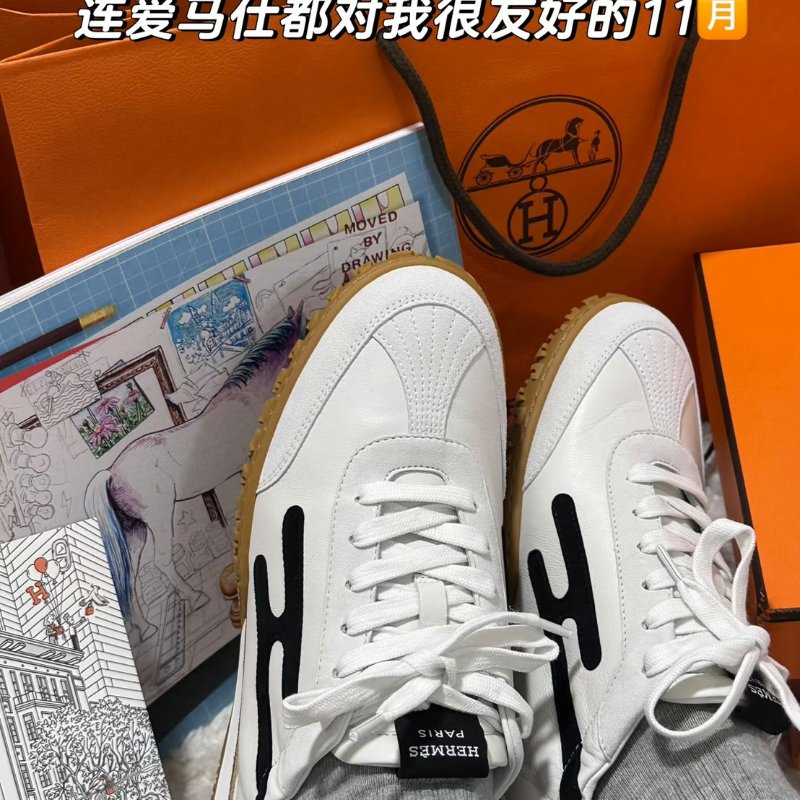 HERMES Jet休閒鞋 - 黑白 39-11