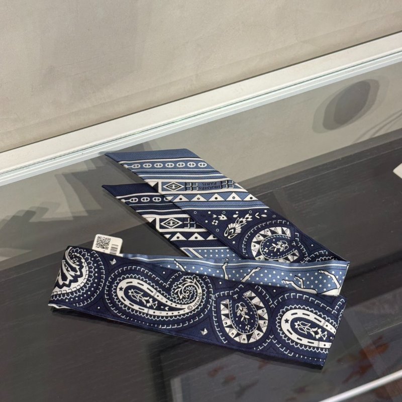 HERMES Cheval de Coeur Bandana愛心駿馬Twilly - 藍-6
