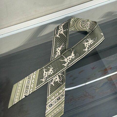 HERMES Cheval de Coeur Bandana愛心駿馬Twilly - 綠