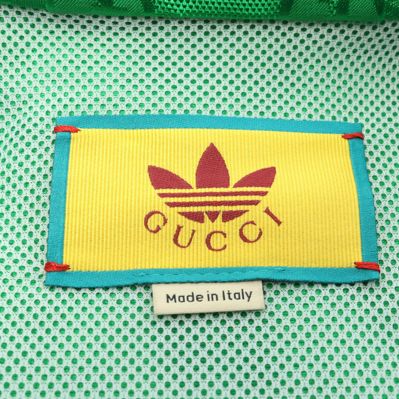 GUCCI Adidas GG 三葉草尼龍外套 697438 尼龍綠 二手 女款 36碼-2