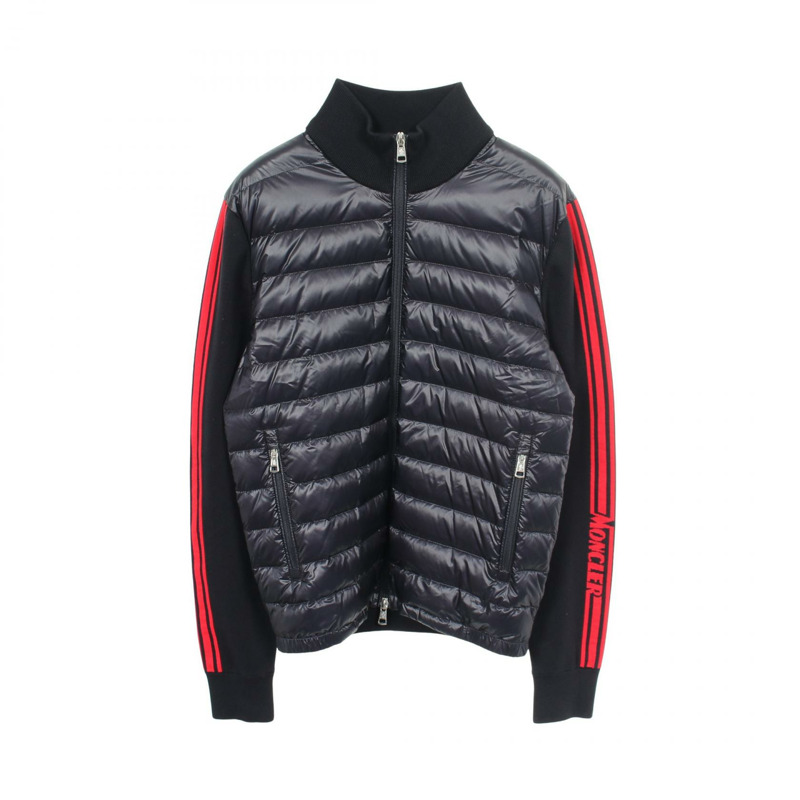 MONCLER 羽絨外套 Blouson 9B50000 尼龍棉混紡 海軍藍 紅色 二手 男款 #S-0