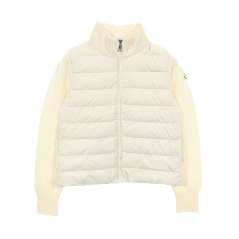 MONCLER 針織拼接兒童羽絨外套 9B00002 羊毛聚酯纖維 白色 #12anni 152cm 二手-0