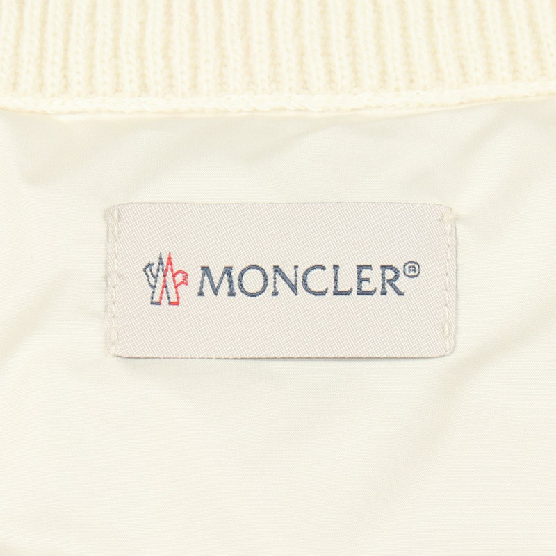 MONCLER 針織拼接兒童羽絨外套 9B00002 羊毛聚酯纖維 白色 #12anni 152cm 二手-2