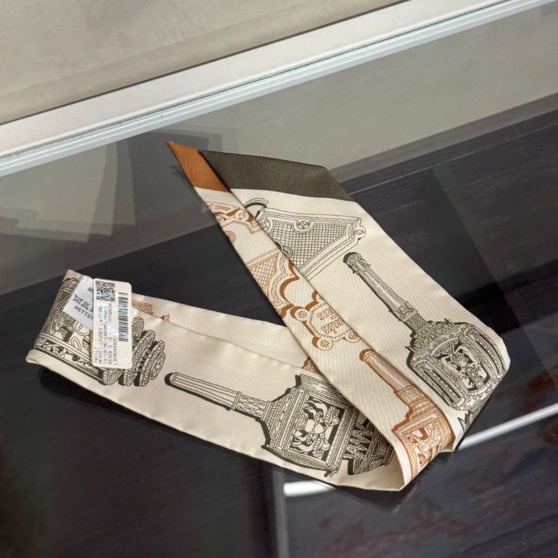 HERMES Merveilleuses Lanternes絕妙燈飾Twilly - 焦糖/卡其-1