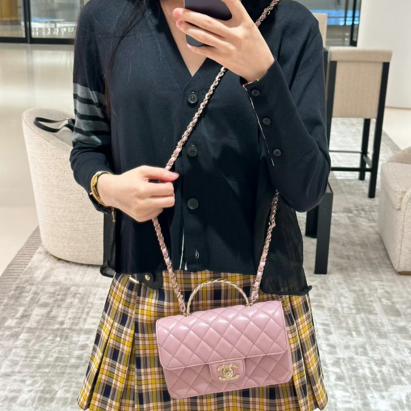 CHANEL 24A Handle Mini CF20 - 粉金-13