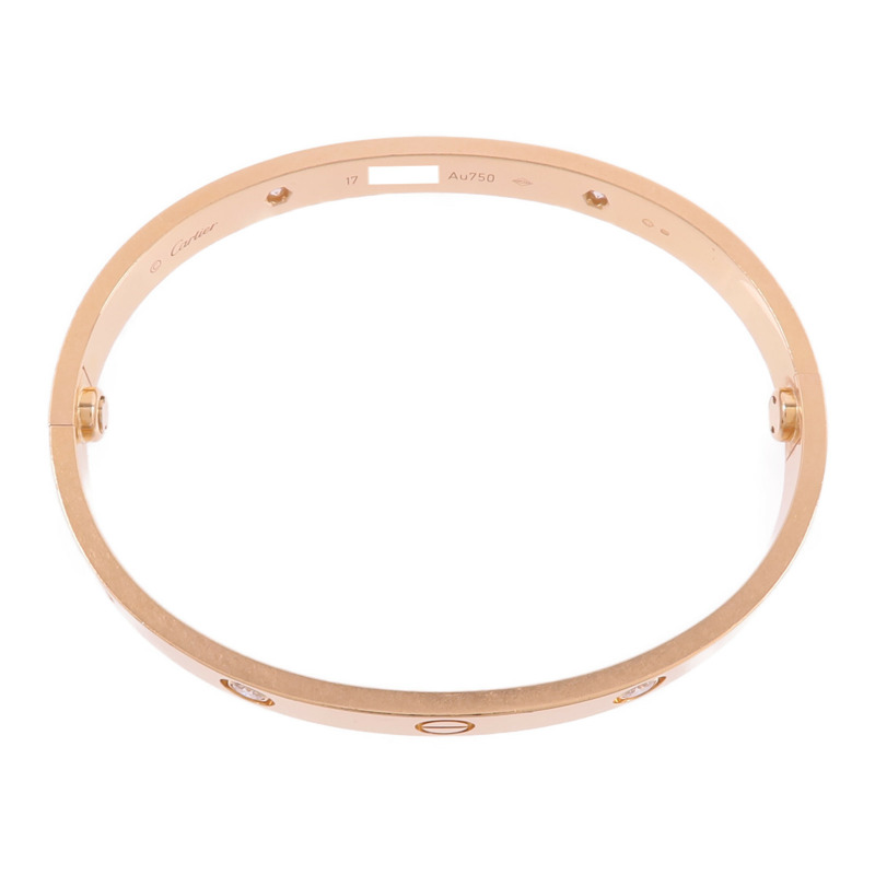 CARTIER 18K玫瑰金Love Bangle 4P Dia鑽石手鐲-3