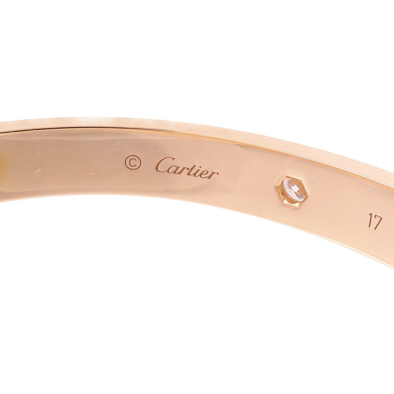 CARTIER 18K玫瑰金Love Bangle 4P Dia鑽石手鐲-4