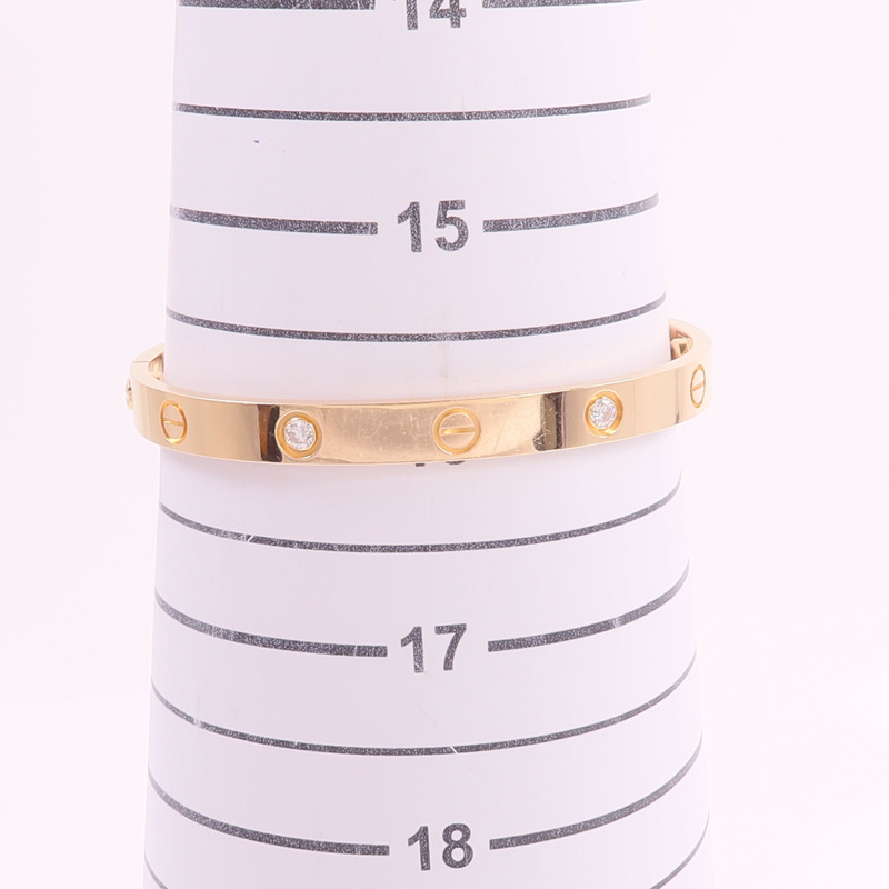 CARTIER 18K玫瑰金Love Bangle 4P Dia鑽石手鐲-10