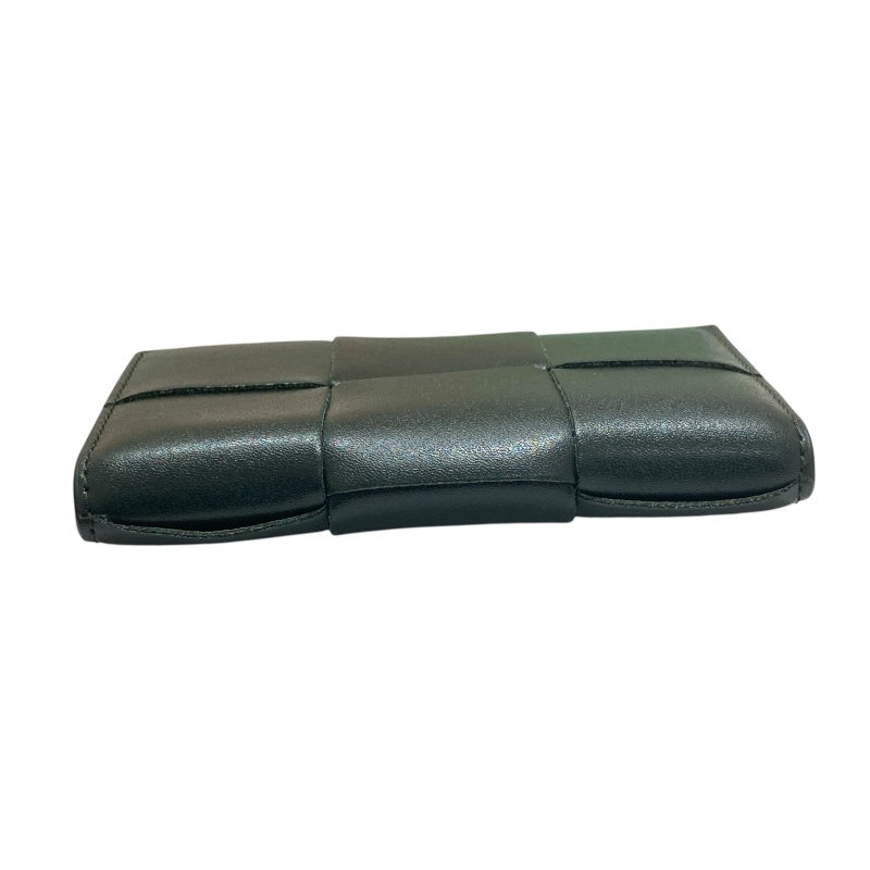 BOTTEGA VENETA 寶緹嘉 651396 CASSETTE BUSINESS CARD CASE 編織卡片夾 小羊皮 墨綠色-4