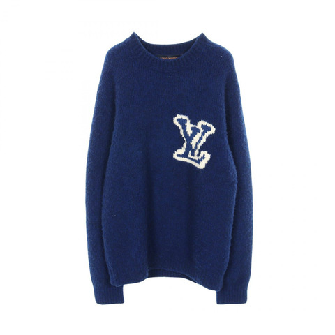 LOUIS VUITTON LV 嵌花針織毛衣 RM202M VSS HJN18W 羊毛 藍色 二手 #L