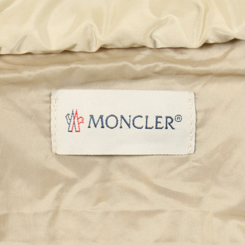MONCLER 針織混紡抓絨連帽衫 羊毛尼龍腈綸混紡 米色 二手 女款-2