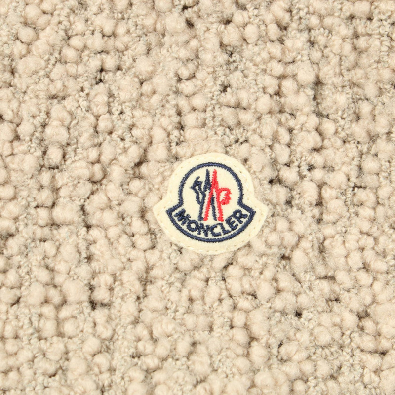 MONCLER 針織混紡抓絨連帽衫 羊毛尼龍腈綸混紡 米色 二手 女款-5
