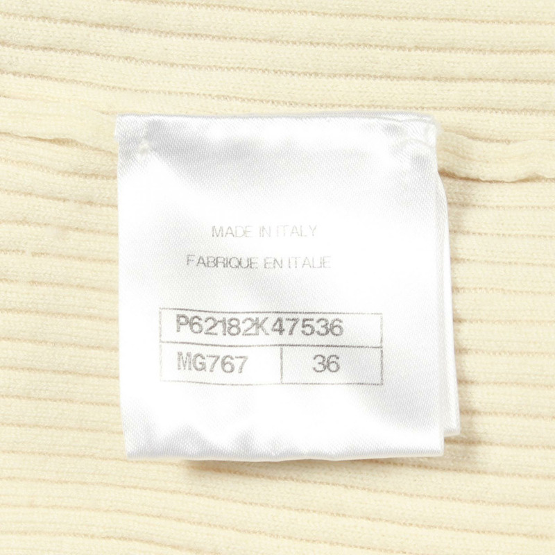 香奈兒 Logo 針織衫 P62182K47563 羊毛 白色 藍色 #36 二手 女士-3