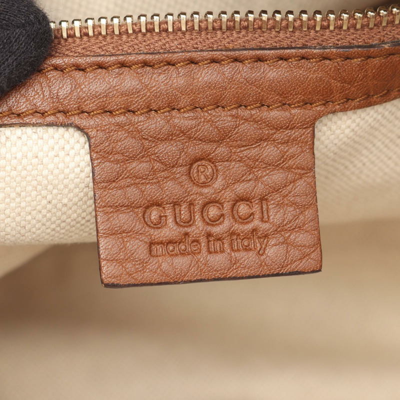 GUCCI Bella Bamboo GG帆布單肩托特包 282300 皮革 米棕色 二手-3