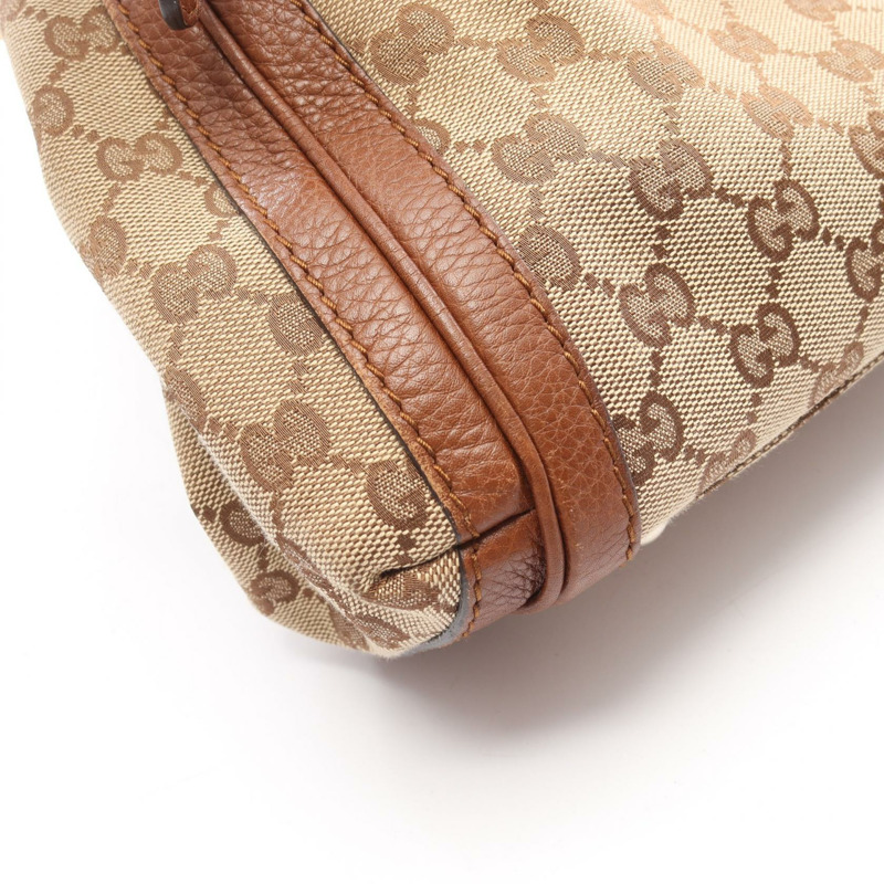 GUCCI Bella Bamboo GG帆布單肩托特包 282300 皮革 米棕色 二手-8
