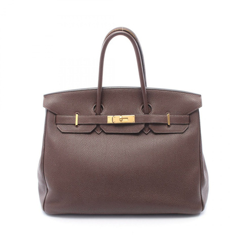 HERMES Birkin 35 手提包 Togo 皮革棕色巧克力色二手女式 GHW L