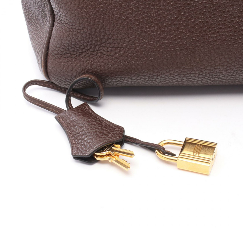 HERMES Birkin 35 手提包 Togo 皮革棕色巧克力色二手女式 GHW L-5