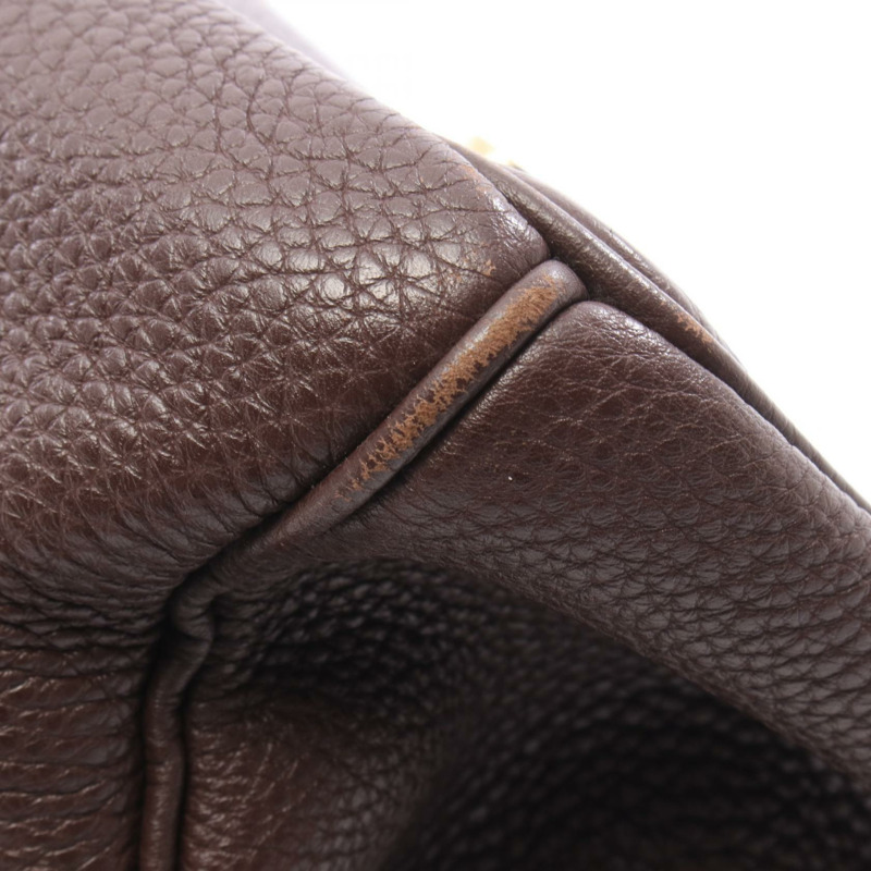 HERMES Birkin 35 手提包 Togo 皮革棕色巧克力色二手女式 GHW L-8