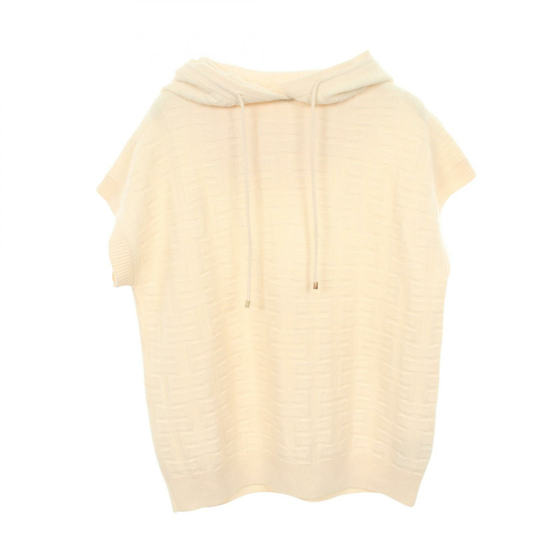 愛馬仕 LOUNGEWEAR VOYAGE 針織連帽衫 2H2624DA 羊毛 白色 二手 女款 34碼-0