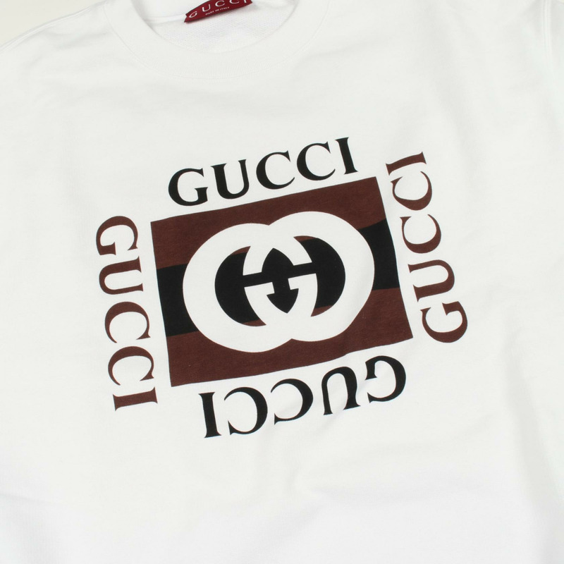 GUCCI 雙G互扣衛衣,純棉,白色,二手,男士XL碼-4