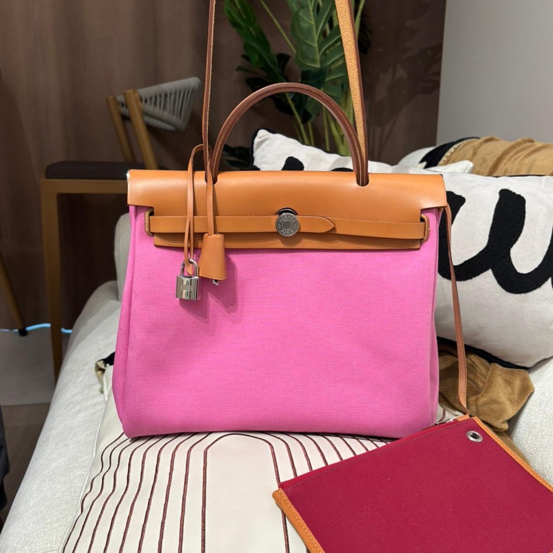 Hermes Herbag 31 Stamp Z Bubble Gum / Rubis / Nature-3