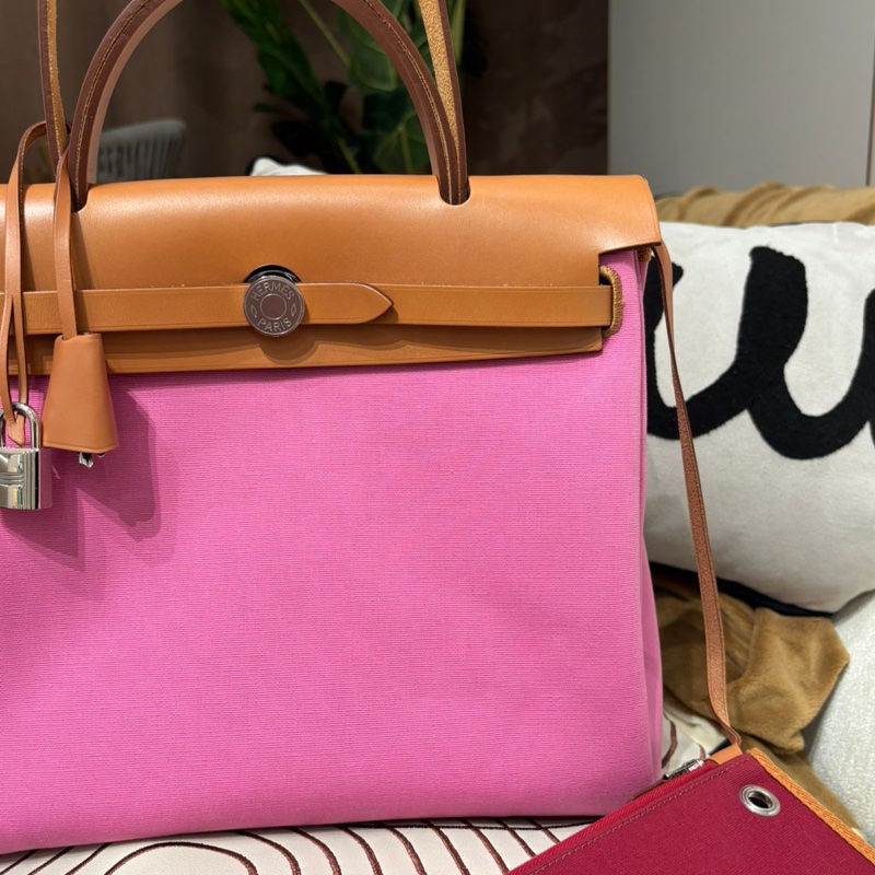 Hermes Herbag 31 Stamp Z Bubble Gum / Rubis / Nature-4