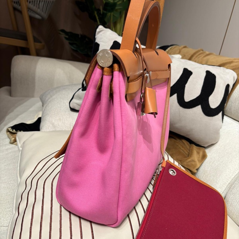 Hermes Herbag 31 Stamp Z Bubble Gum / Rubis / Nature-5