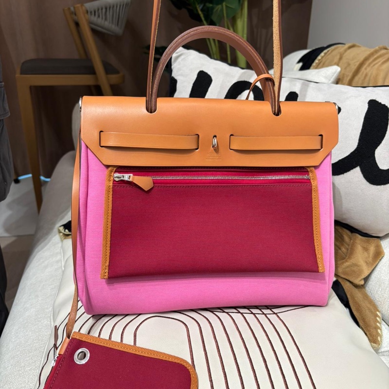 Hermes Herbag 31 Stamp Z Bubble Gum / Rubis / Nature-7