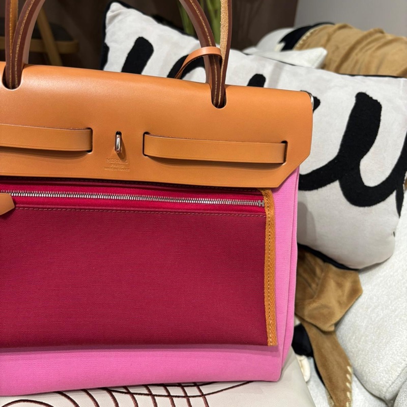 Hermes Herbag 31 Stamp Z Bubble Gum / Rubis / Nature-8