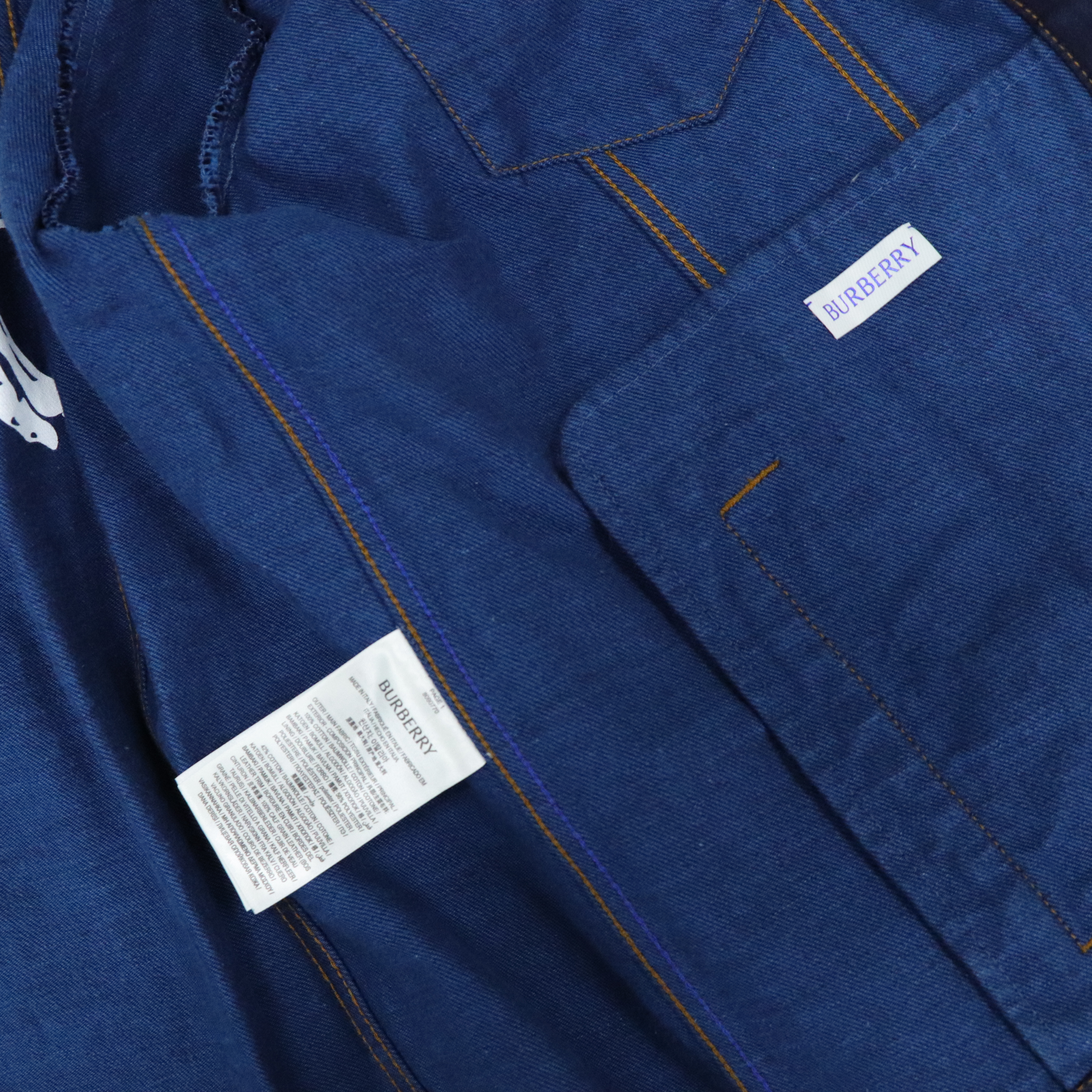 Burberry 博柏利 印花袖口 單寧 牛仔外套 48 8080770-9