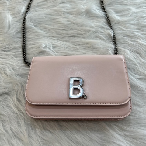 Balenciaga B logo WOC 櫻花粉 鏈條包